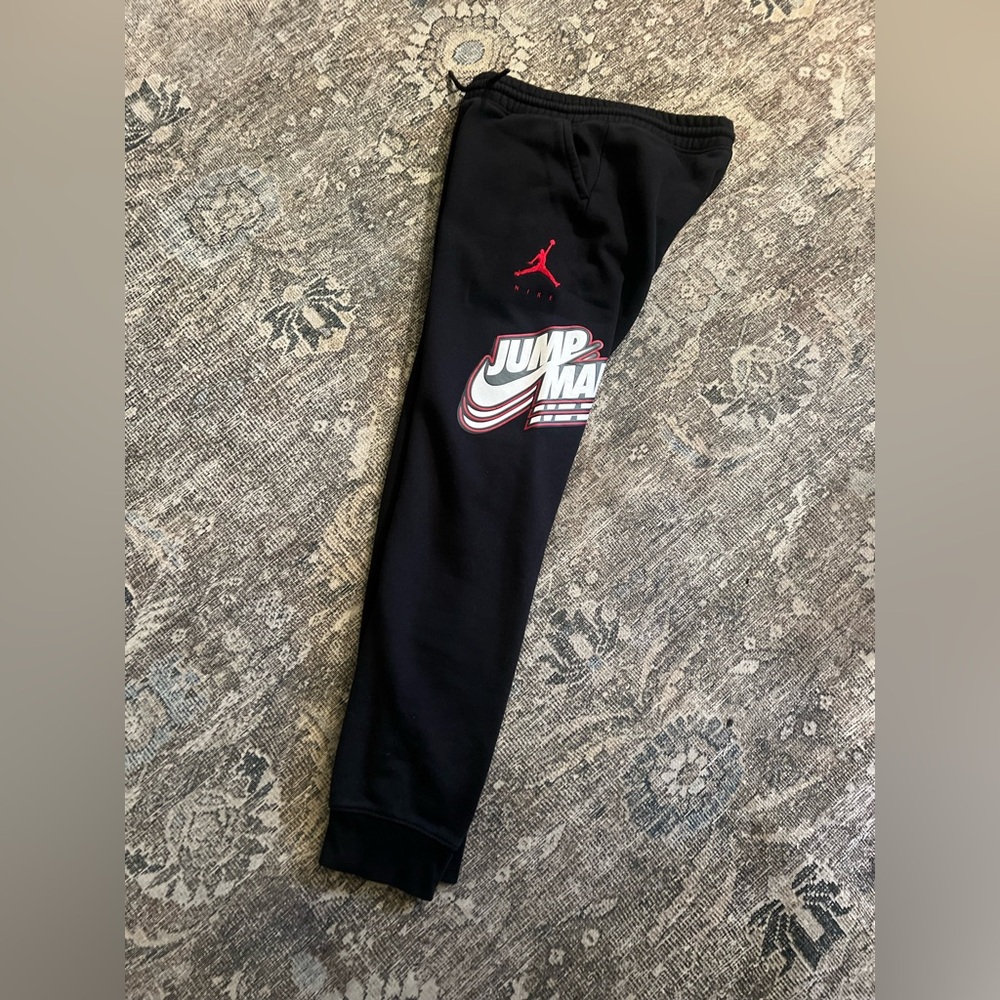 Air Jordan Jumpman Fleece Jogger Pants Black Red Gold White Large